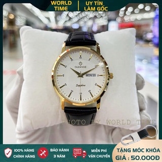 Đồng Hồ Nam Sunrise DM1216SWA B , Chính Hãng Full Box , Kính Sapphire Chống Xước , Chống Nước , Dây Da