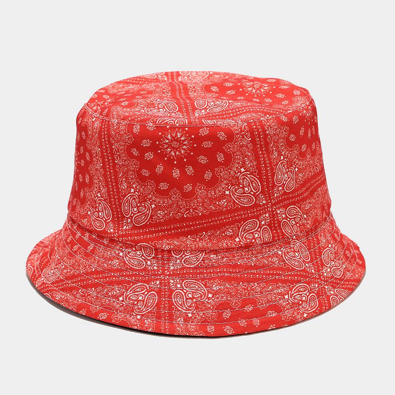 [Nowship2h] Nón bucket unisex vành ngắn họa tiết Bandana phong cách đường phố - Chất liệu cotton - Ma NV009