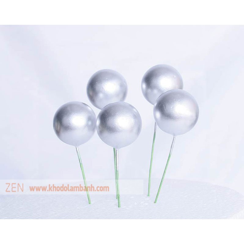 Bóng bạc trang trí bánh sinh nhật 3cm