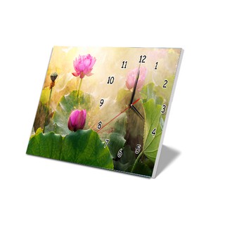 Tranh đồng hồ để bàn suemall sen nắng dbhl140702