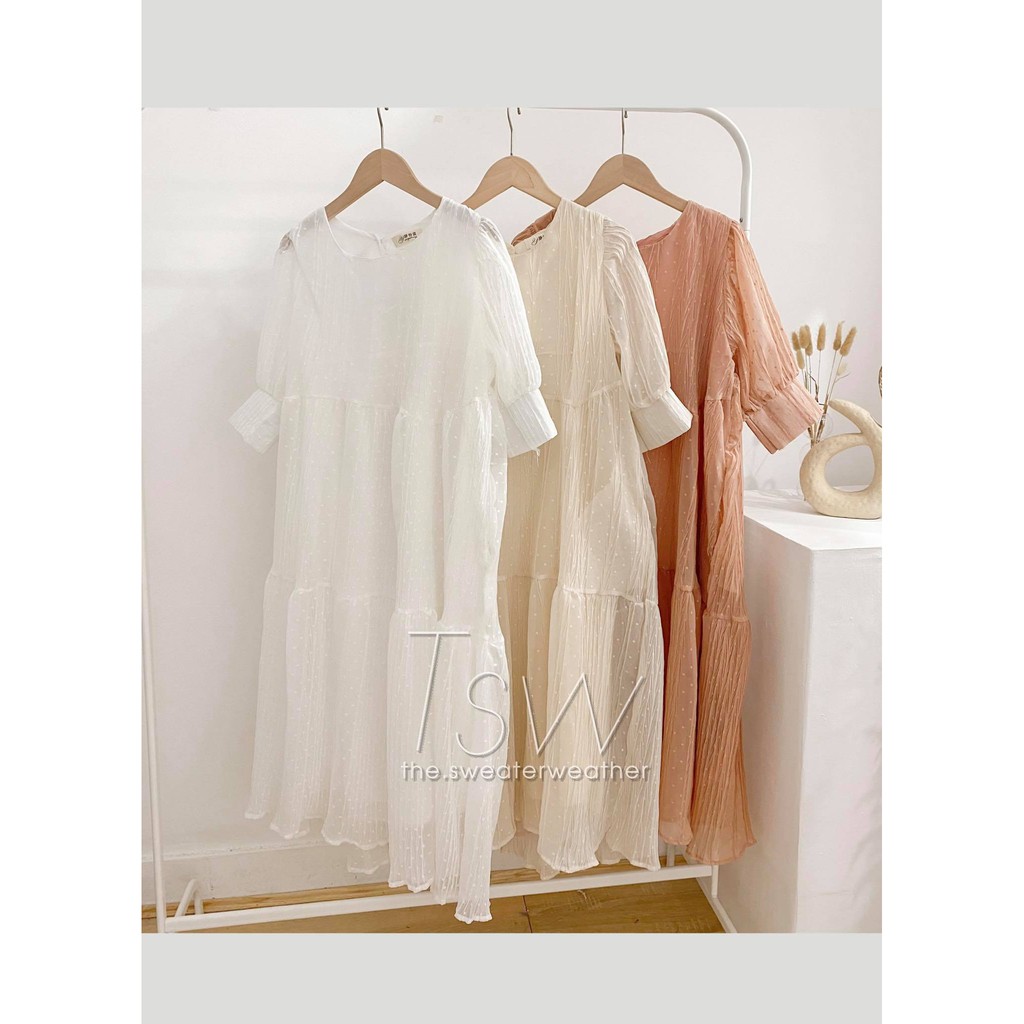 [Mã SKAMA06 giảm 8% tối đa 50K đơn 250K] Váy babydoll voan tơ 2 lớp chấm bi (Ảnh thật) | BigBuy360 - bigbuy360.vn