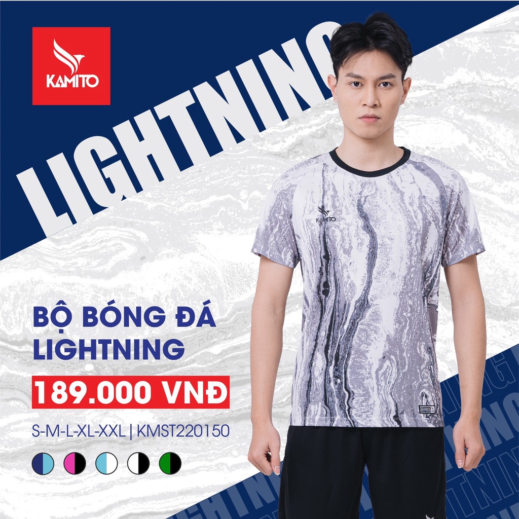 Bộ Quần Áo Bóng Đá Kamito Lightning Chính Hãng, Quần Áo Thể Thao Công Nghệ Moisture-Wicking Thấm Hút Mồ Hôi