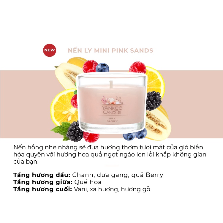 Nến ly mini Yankee Candle - Pink Sands