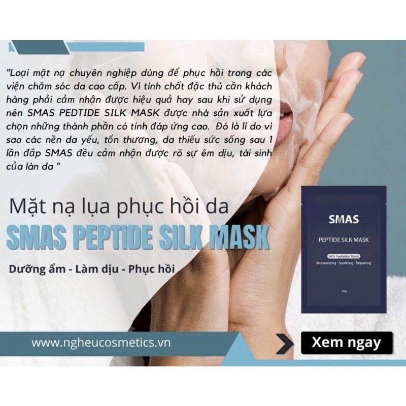 Mặt Nạ Smas Dưỡng Ẩm Phục Hồi Làm Dịu Da Tức Thì SMAS Peptide Silk Mask 25G Nhập Khẩu Chính Hãng | WebRaoVat - webraovat.net.vn