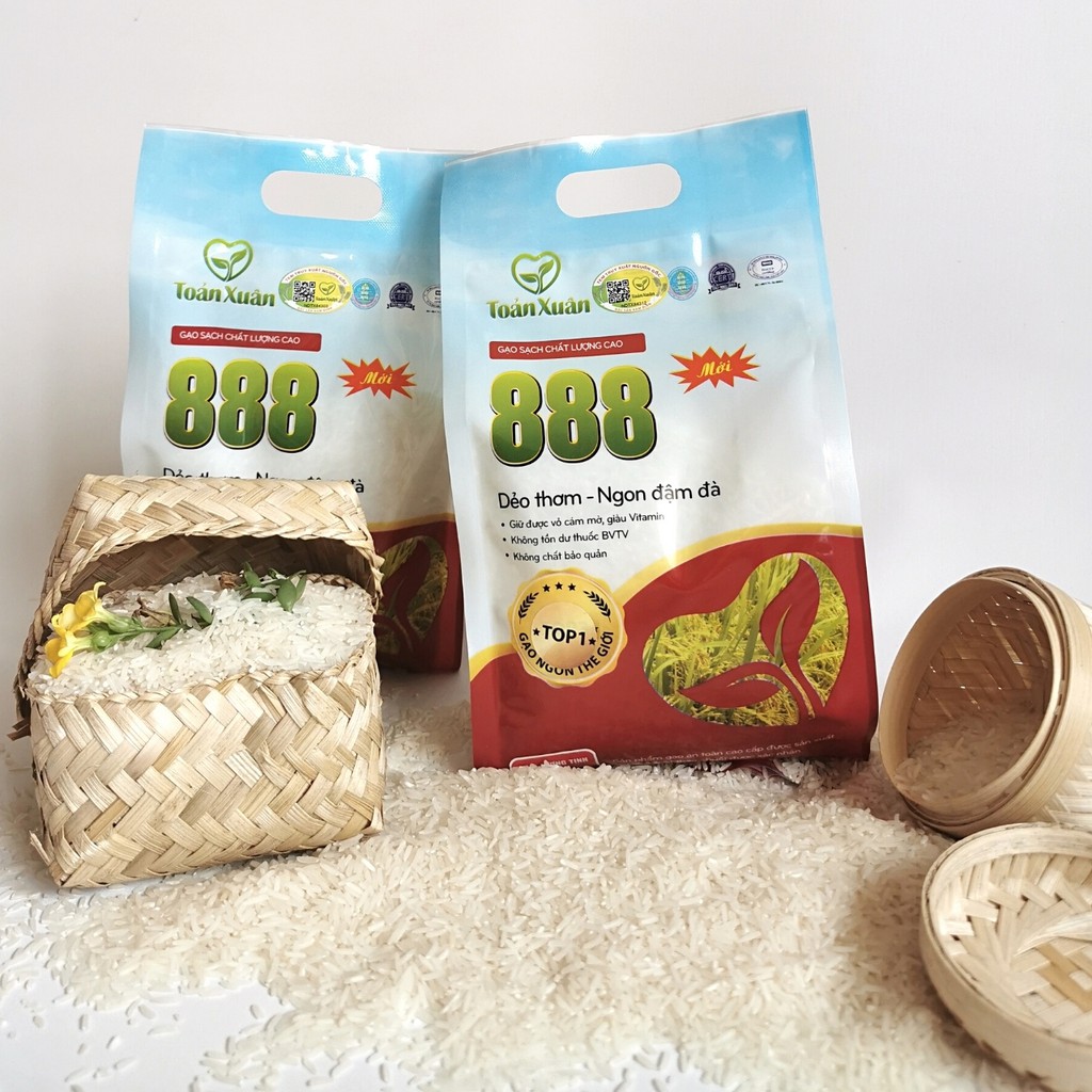 [ Combo 2 Túi 1KG ] Gạo sạch ST24 - Thương hiệu TX888- VỤ MỚI (Cơm Ngon - Dẻo - Thơm Đậm Đà)