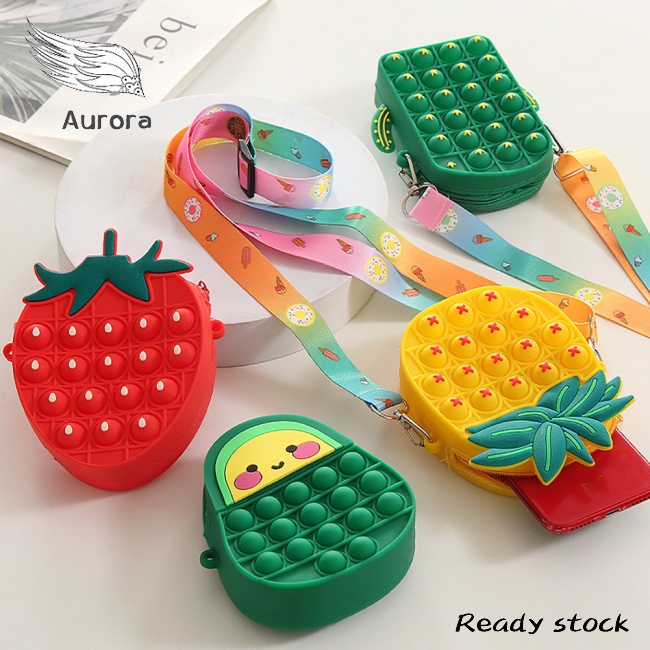Túi Đeo Chéo Đựng Tiền Xu Đồ Chơi Giảm Căng Thẳng Hình Chuột Hoạt Hình Aurora Pop It Last Mouse