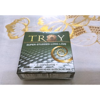 Hộp Bao cao su TROY Super Studded Long Love hộp/3 cái Made in Malayxia