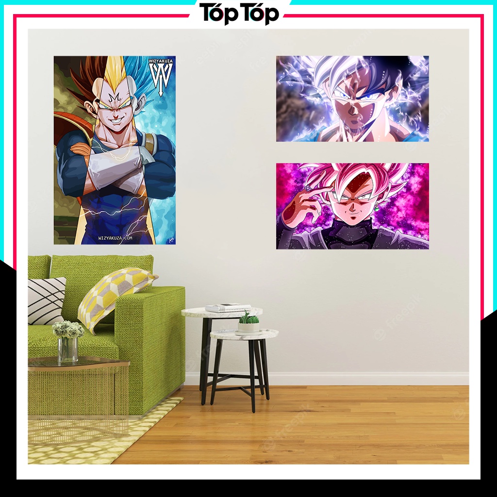 Poster Dragon Ball treo tường giấy ảnh bóng khổ A3 A4 - Tranh Nhân vật Songoku decor phòng cực đẹp DR