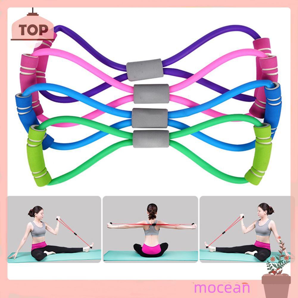 2Types Gym Portable Pilates Bar Stick with Resistance Band for Home Fitness Workout &amp;amp;8 Word