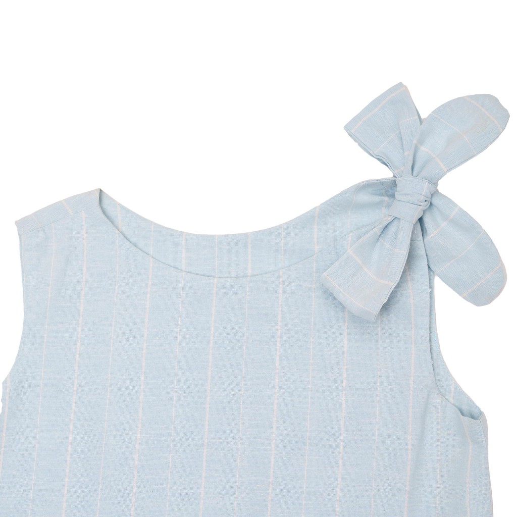 Đầm bé gái Linen nơ vai từ 10kg - 45kg K117