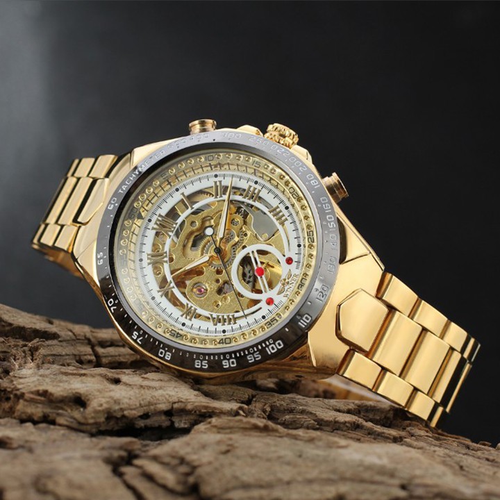 Đồng Hồ Nam Cơ Lộ Máy Dây Thép Thời Trang Winner