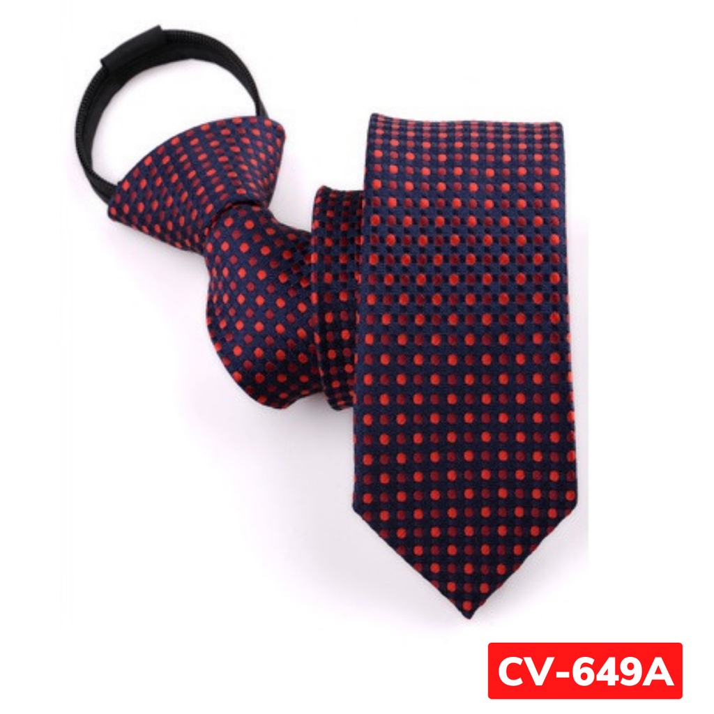 Cà vạt màu đỏ đậm bản nhỏ 6cm thắt sẵn khóa kéo hoặc tự thắt thời trang cao cấp phong cách trẻ trung, cravat cao cấp