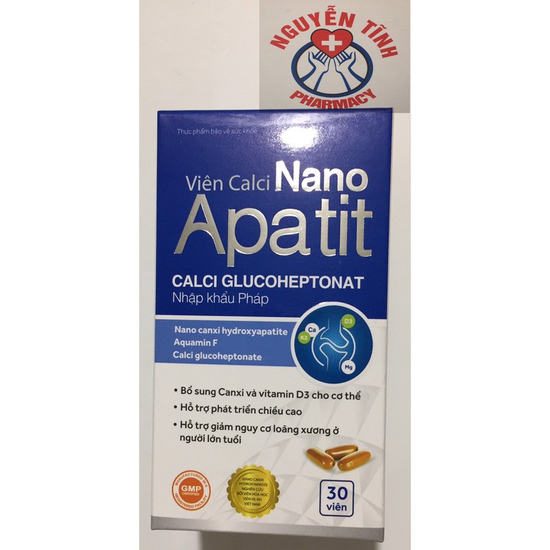 Viên CALCI NANO APATIT lọ 30 viên uống 1 tháng