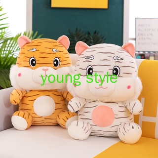 Gấu bông teddy hình hổ con, hổ nhồi bông siêu dễ thương hai màu trắng và vàng mền mịn