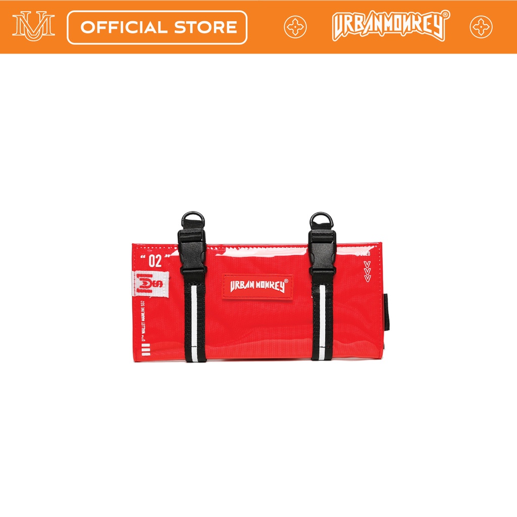 Ví Dài URBAN MONKEY PVC Trong Suốt Chống Nước Có Thể Đeo Chéo Màu Đỏ