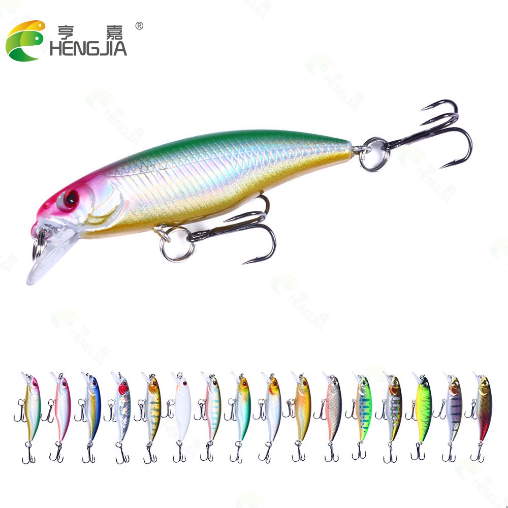 Mồi câu cá giả 3D 6cm 4.3g kèm 2 móc câu