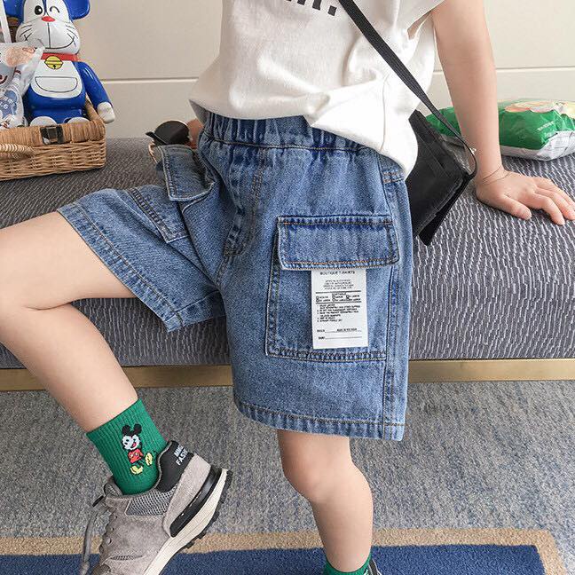 Quần short jean túi hộp cho bé trai - Little Maven Official Store