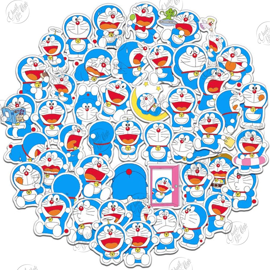 Sticker dễ thương hình dán decal chống nước chủ đề mèo máy Đô rê mon Doraemon Cute