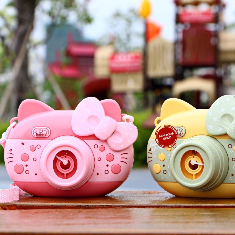 Đồ Chơi Thổi Bong Bóng Phát NhạcTự Động MinhKids Shop Có Hình Máy Ảnh Kitty Dễ Thương Cho Bé Chơi Không Lo Bẩn Tay