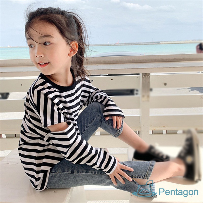 Quần Jean Ống Loe Màu Sắc Đơn Giản Cho Bé Gái