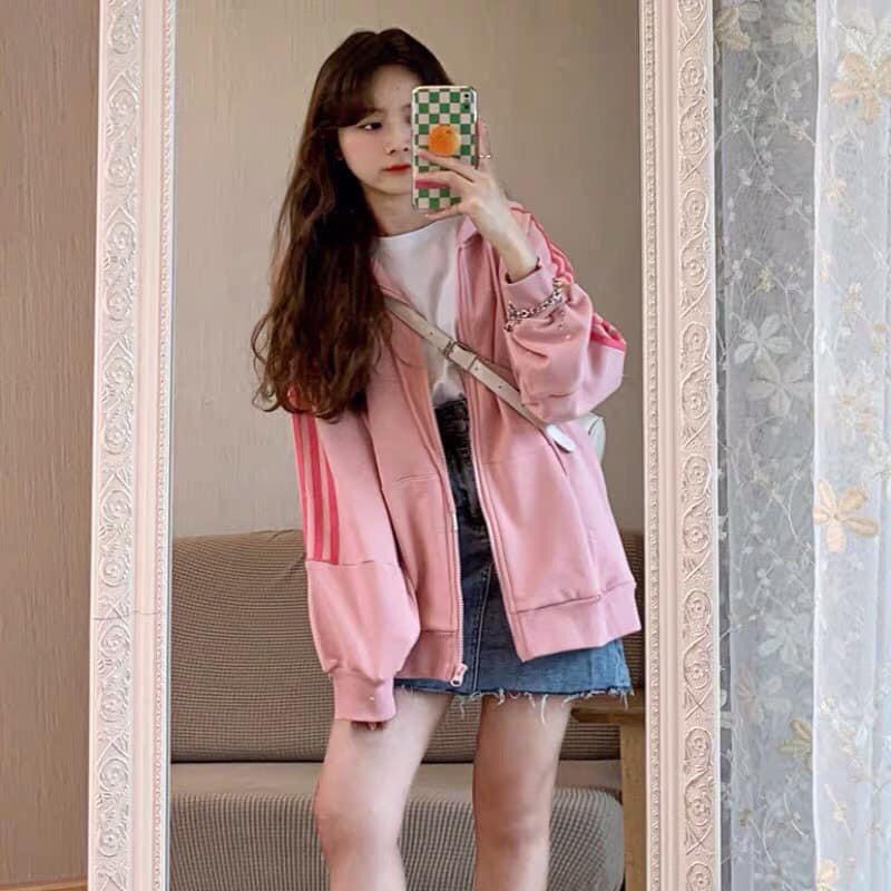 Áo Khoác Nữ, Áo Khoác Hoodies Kẻ Sọc Chất Nỉ 2 Màu Hot Hit | BigBuy360 - bigbuy360.vn