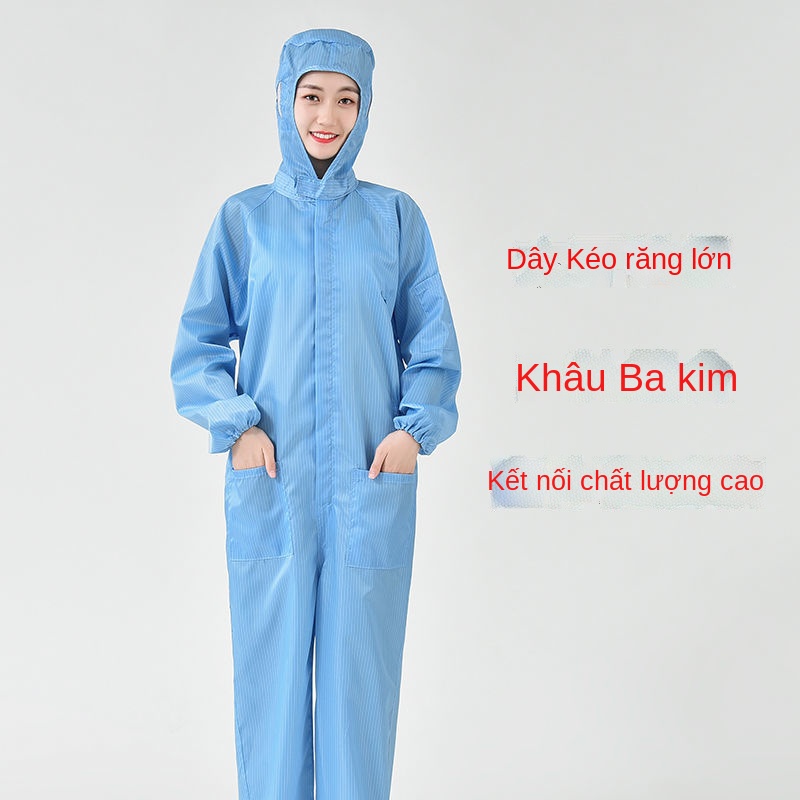 Quần áo chống tĩnh điện, có mũ trùm đầu, bụi, sơn phun, bảo hộ, xưởng, thanh lọc, bụihj
