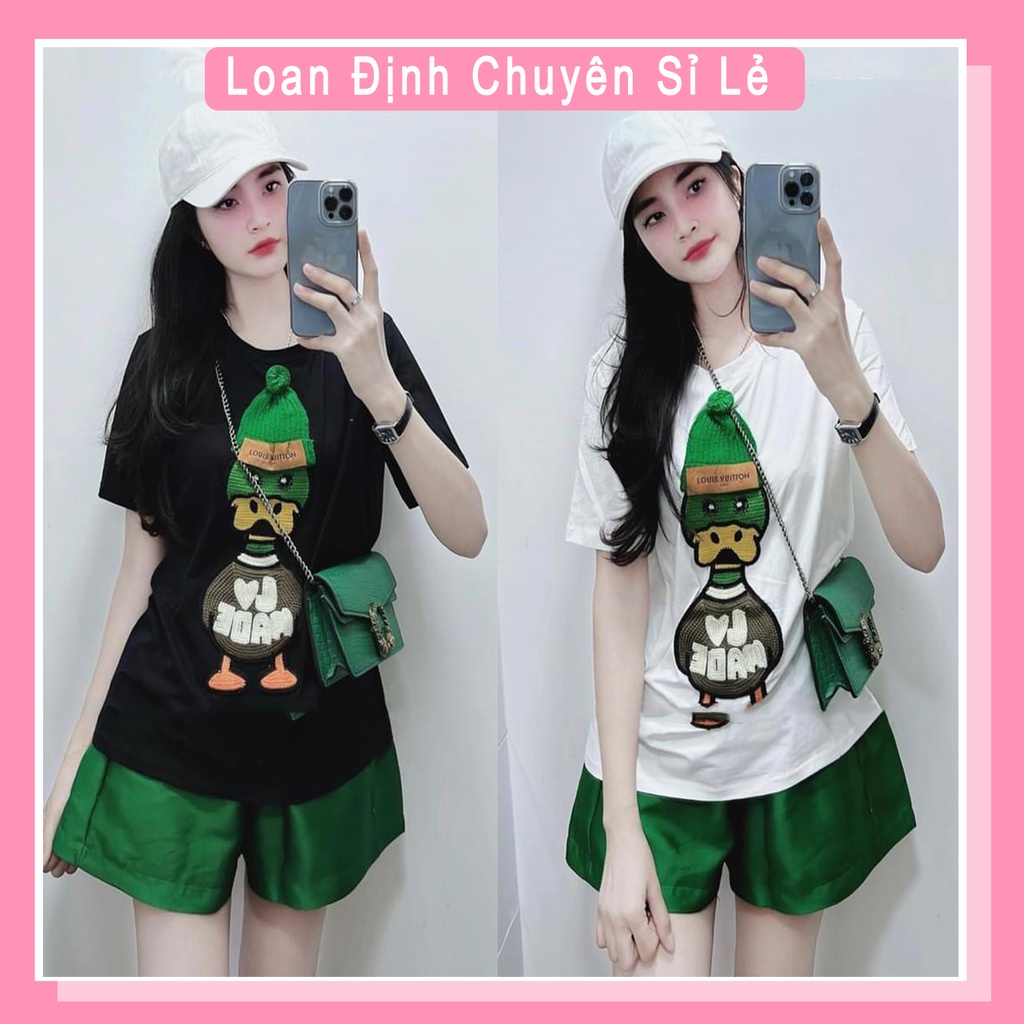 Bộ nữ vịt xanh quần đùi tacta bộ đùi nữ xuân hè LT041