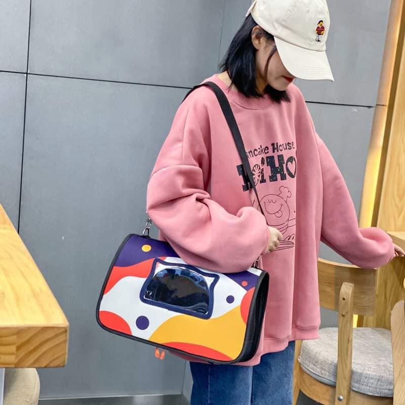 Túi vận chuyển thú cưng họa tiết tươi sáng cao cấp