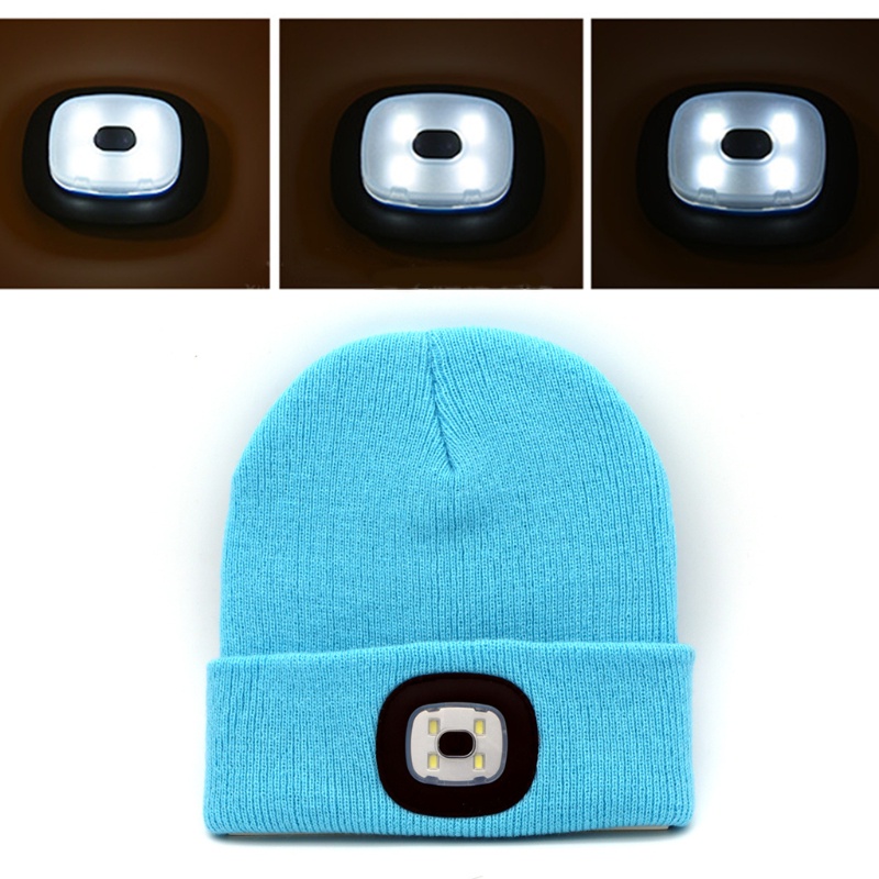 Mũ Beanie Có Đèn LED Có Thể Sạc Lại Bằng Cổng USB Độ Sáng Cao Dành Cho Trẻ Em