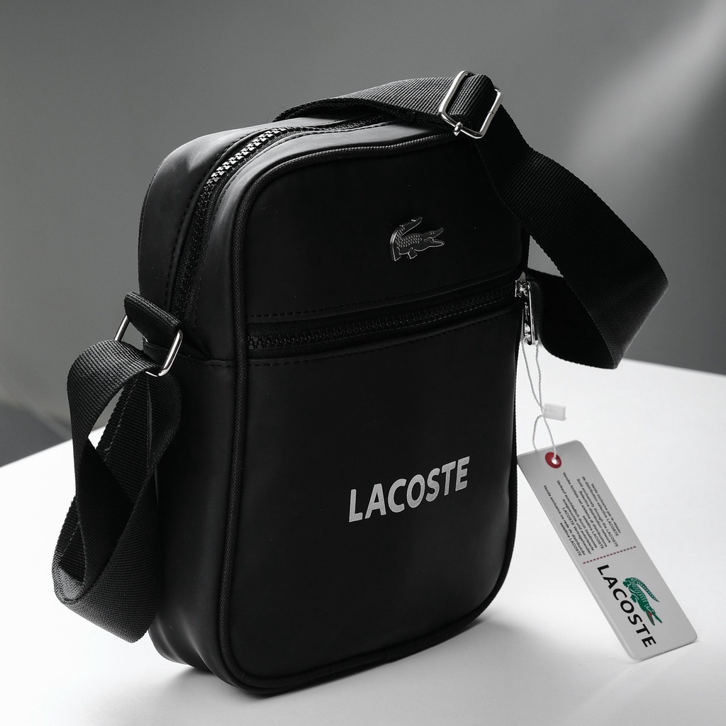 TÚI CHÉO NAM LACOSTE CROSSMETAL CAO CẤP.• Chất Liệu Si Da Mềm Mại Chống Nước • Hàng Chuẩn Xịn ,logo Sắt