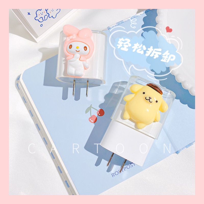 Vỏ bọc bảo vệ củ sạc và cáp sạc họa tiết hoạt hình thích hợp cho iPhone 13 11pro max 12pro