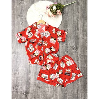 ( BỘ TAY NGẮN QUẦN NGẮN ) PIJAMA LỤA HÀN VIỀN