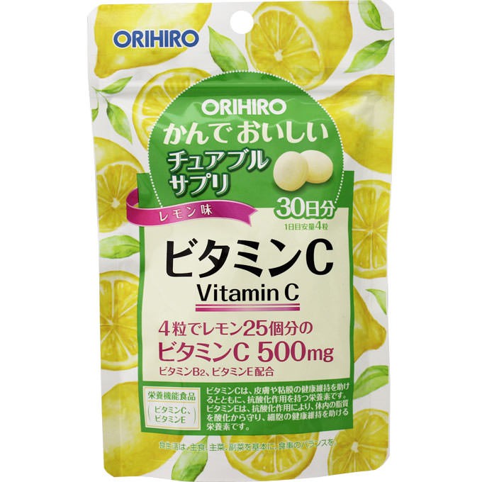 VIÊN NGẬM VITAMIN C ORIHIRO VỊ CHANH GÓI 120 VIÊN - HÀNG NHẬT NỘI ĐỊA