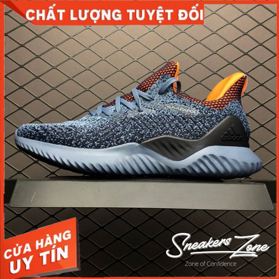 (FREESHIP+HỘP+QUÀ) Giày Thể Thao Sneakers   ALPHABOUNCE Beyond 2018 xanh dương gót cam cực đẹp cho cả nam và nữ