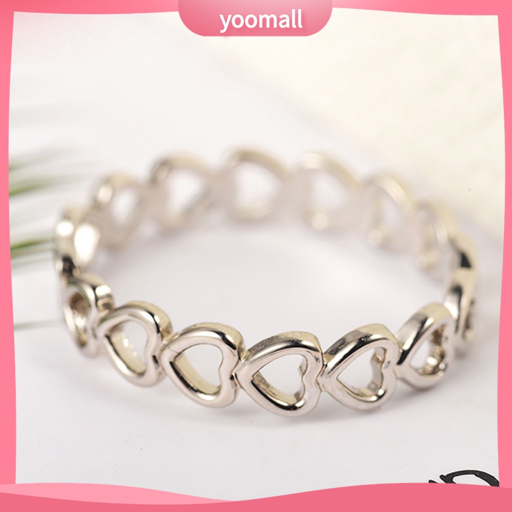 Yomall♡ Nhẫn Cưới Hình Trái Tim Bằng Đồng Trang Nhã