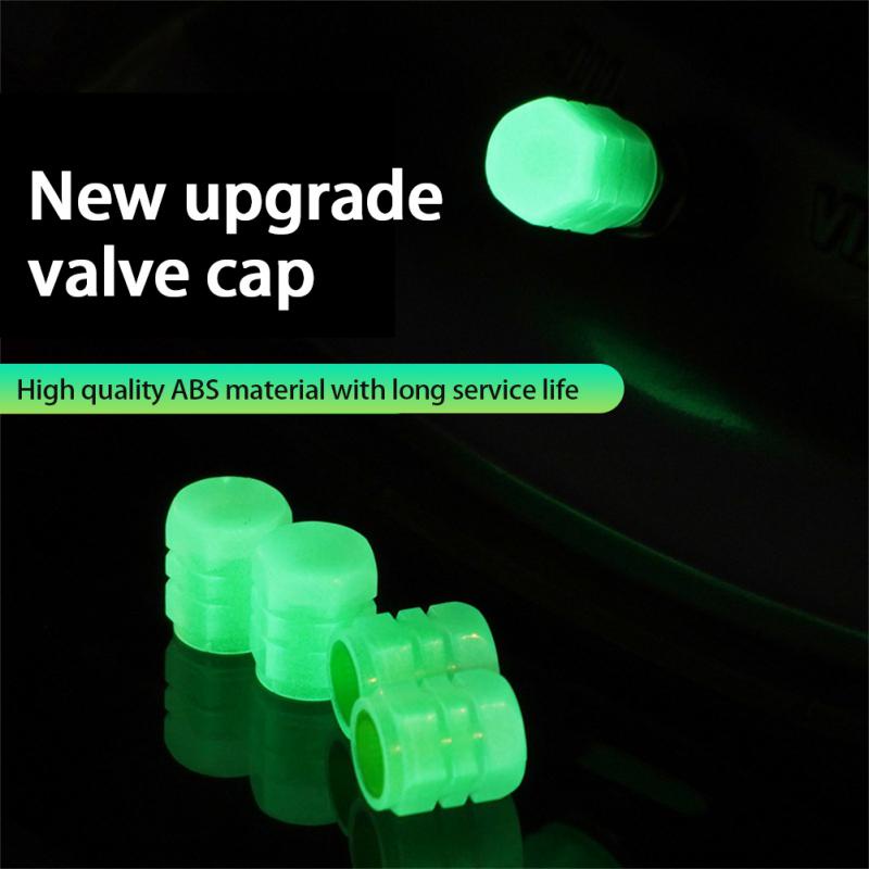 Bộ 4 Nắp Van Bánh Xe Phát Sáng Trong Tối Chống Bụi Chống Nước