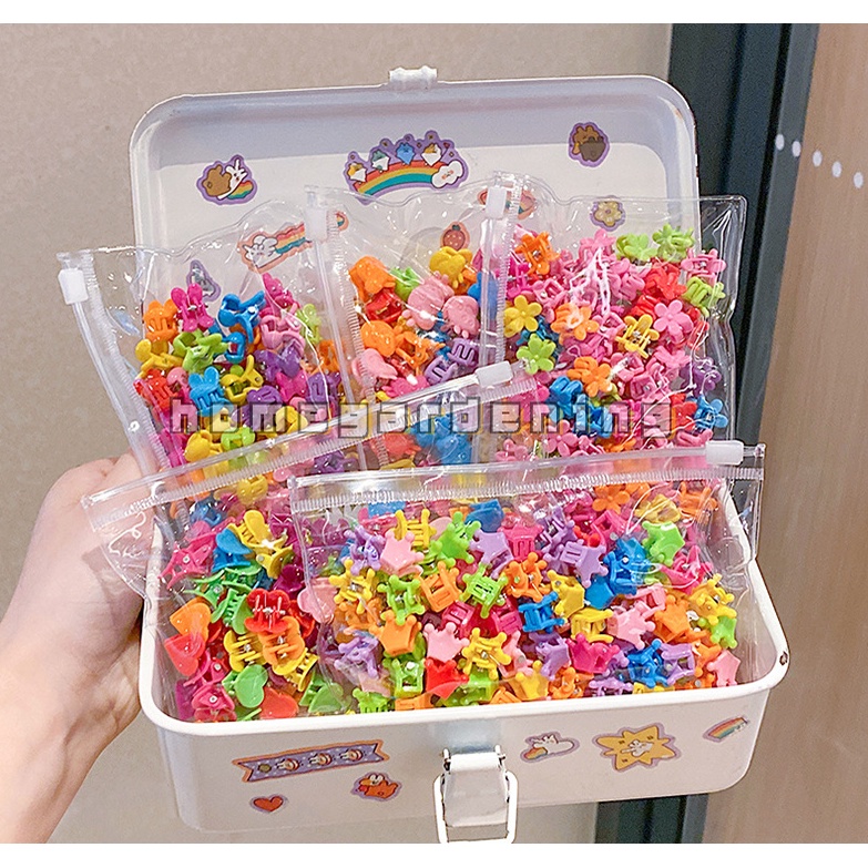 Set 20 Kẹp Tóc Hình Hoa / Ngôi Sao / Vương Miện Màu Sắc Ngọt Ngào Cho Bé Gái