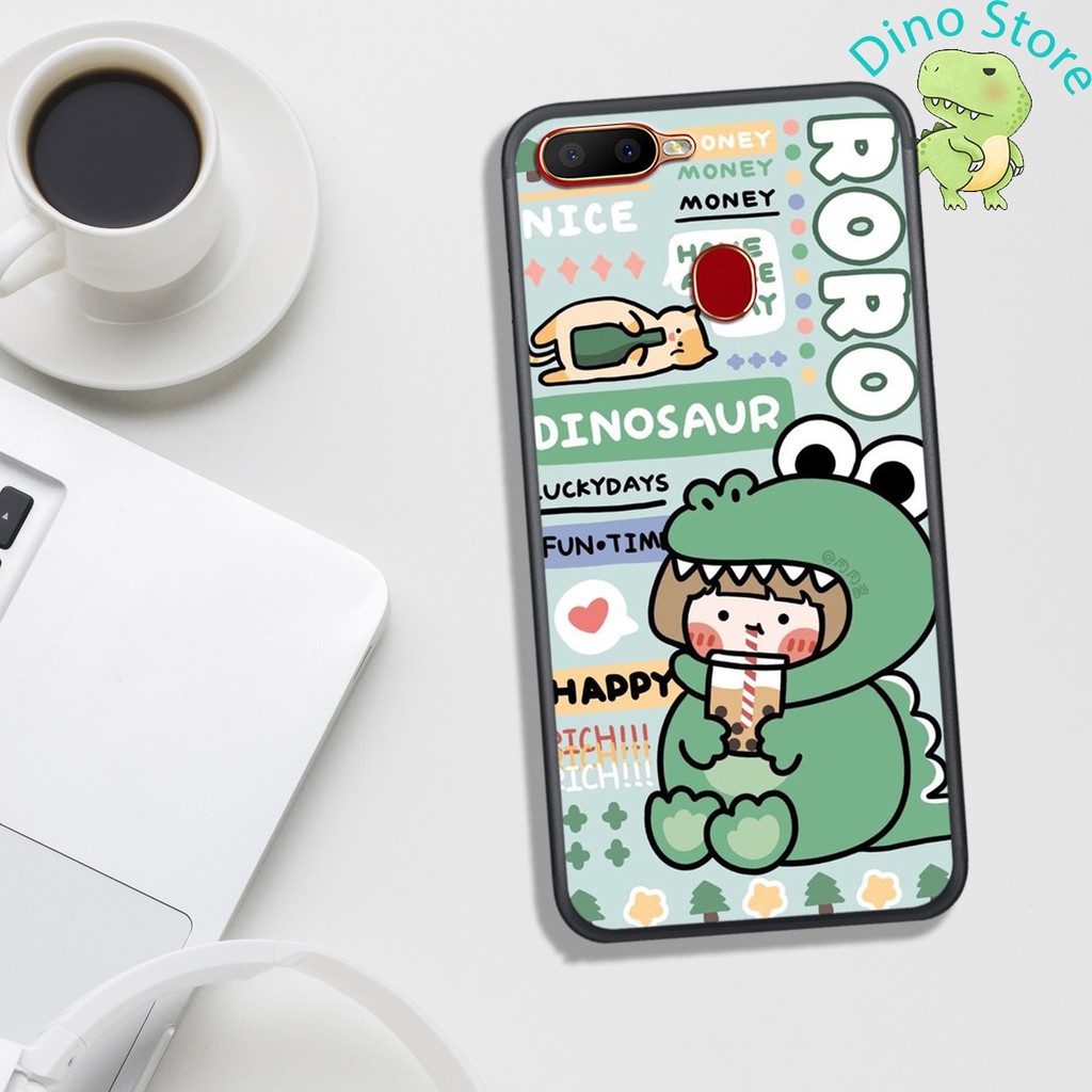 ỐP LƯNG OPPO A5S/A7/F9/A12  ,  IN HÌNH KHỦNG LONG NGỘ NGHĨNH VÀ CUTE