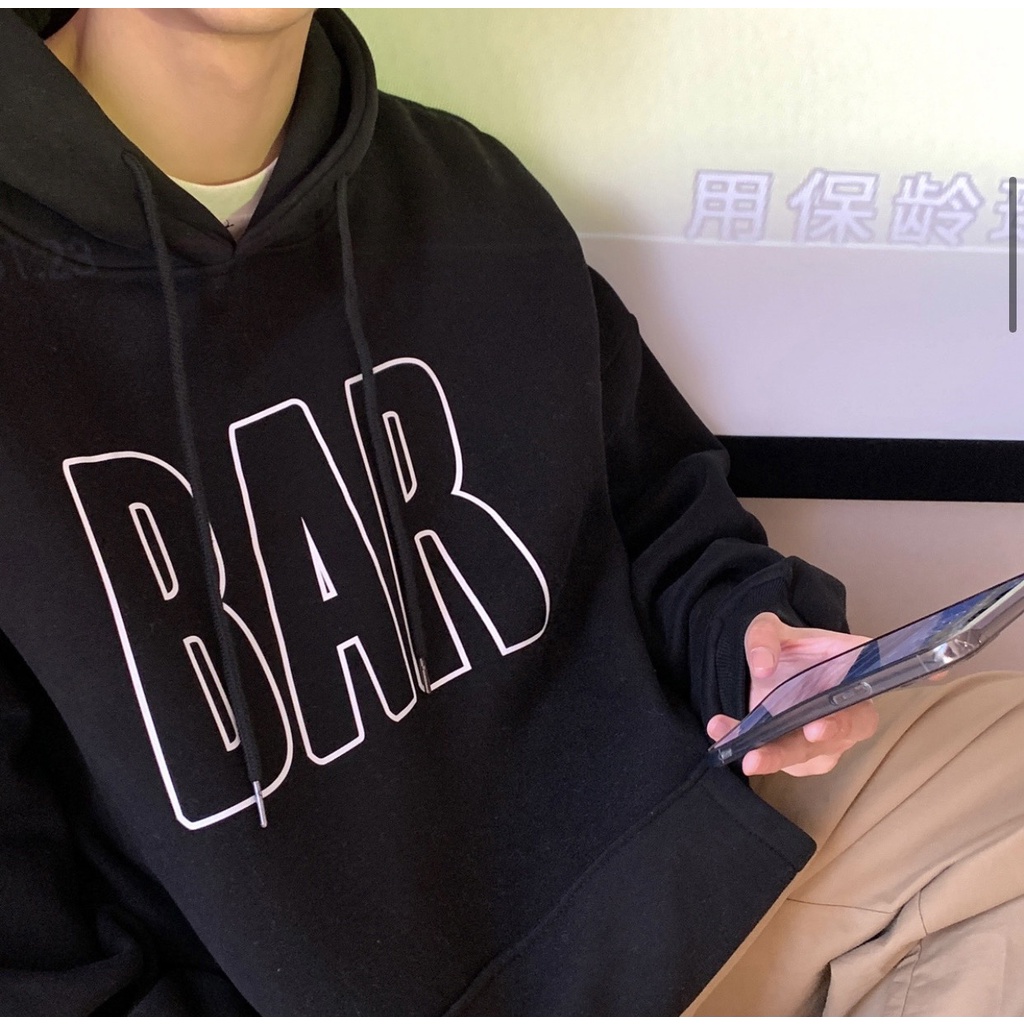 Áo hoddie , áo nỉ bông form TRung unisex họa tiết BAR nam nữ mặc đều đẹp | BigBuy360 - bigbuy360.vn