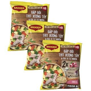 Hạt nêm Maggi Gấp Đôi Thịt Xương Tủy mới Combo 3 gói 3 x 400g
