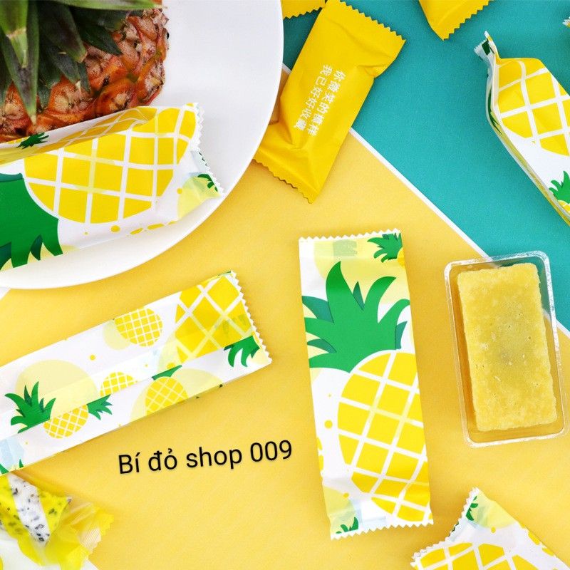 Size 4.5*13+2.5 cm - Set 100 Túi bánh dứa hình trái dứa VÀNG 4.5*13+2.5 cm