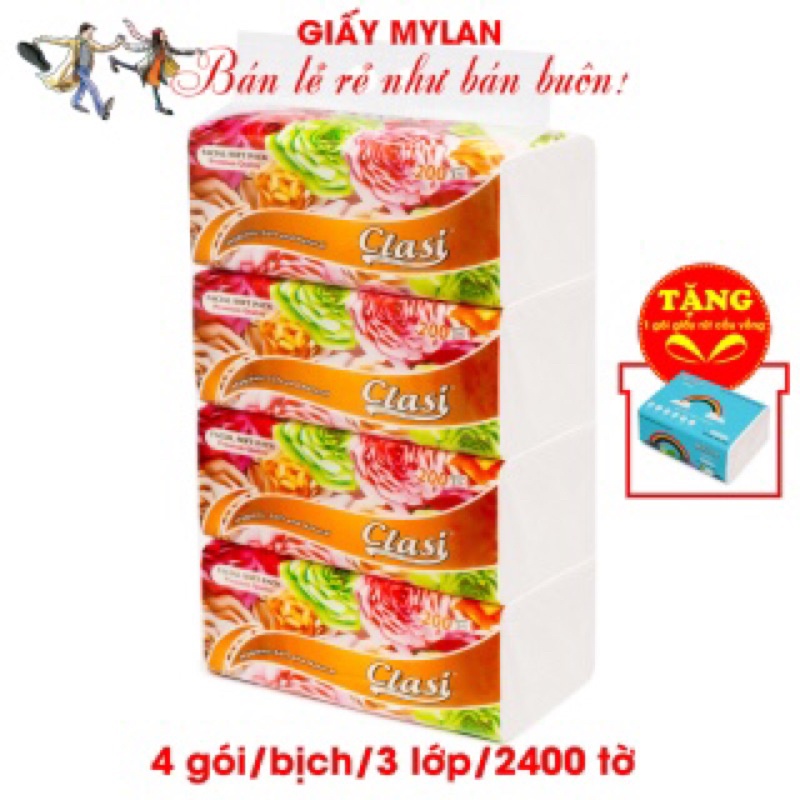 GIẤY RÚT CLASI HOA HỒNG❤️FREE SHIP❤️SIÊU DAI MỀM MẠi 3 LỚP