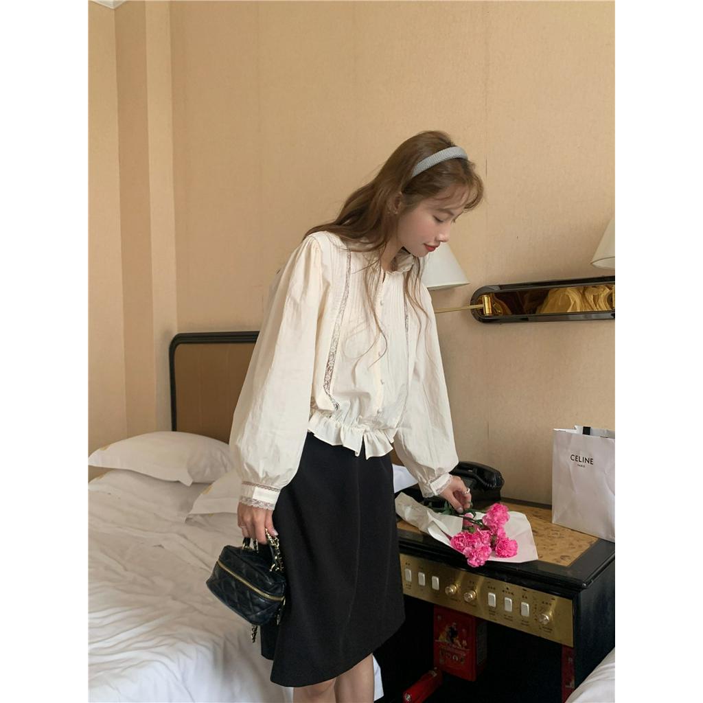 Áo Kiểu Tay Dài Dáng Rộng Màu Sắc Thanh Lịch 61072