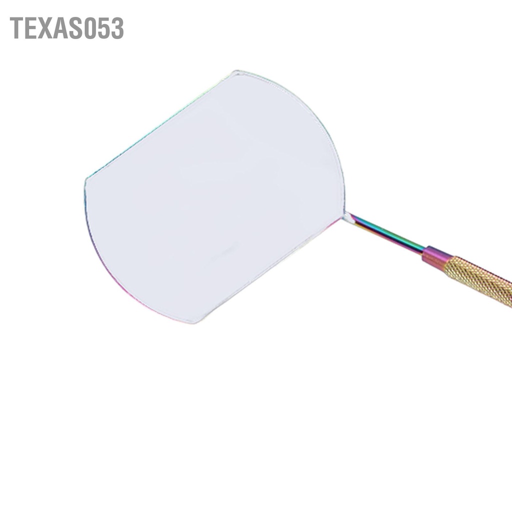 Texas053 Bộ nhíp nối dài lông mi bằng thép không gỉ Knurled Tay cầm Gương kính có thể tháo rời dụng cụ kẹp đầy màu sắc tay
