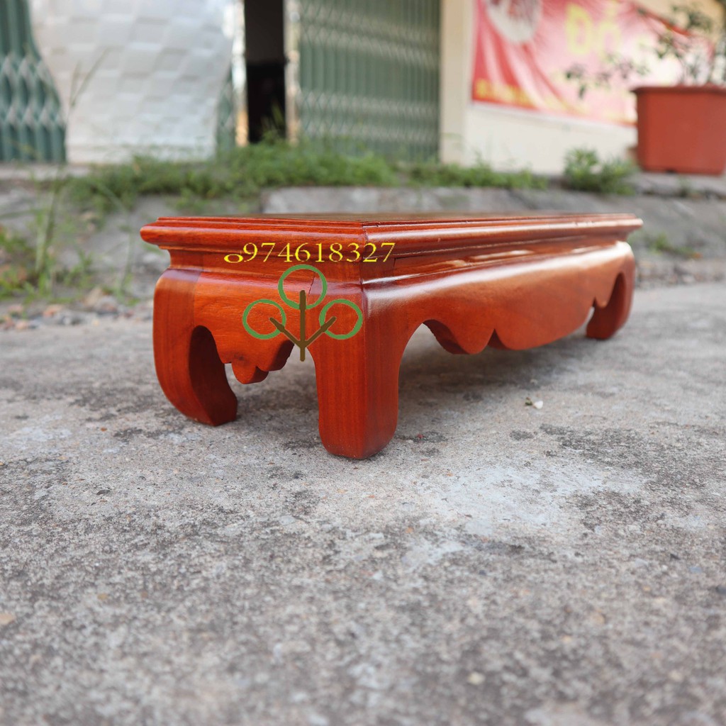 Đế khung ảnh-Giá đỡ khung ảnh-Kỷ dài kê tượng thần tài có 6 kích thước30,35,40,45,52,63 gỗ hương