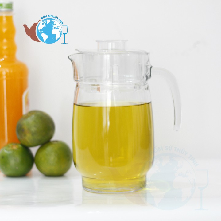 Bình thủy tinh quai cầm dáng BẦU miệng rót 1.6 lít | BigBuy360 - bigbuy360.vn