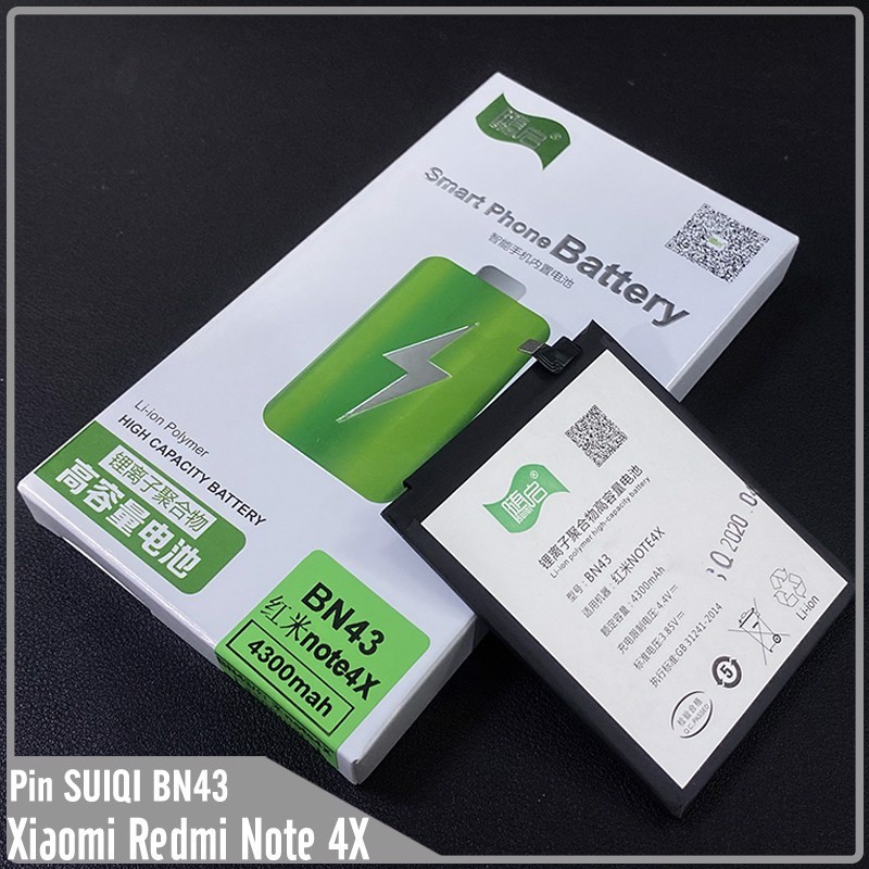 Pin Suiqi Li-ion thay thế cho Xiaomi Redmi Note 4X (BN43) 4300mAh