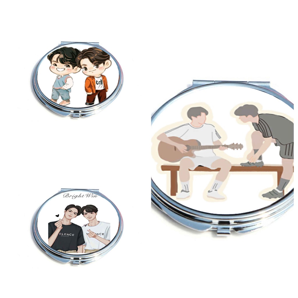 ( tròn ) Gương in hình BRIGHTWIN 2gether BL Thái Lan bỏ túi cầm tay 2 mặt dễ thương tiện lợi quà tặng độc đáo