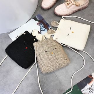 Túi vải bố giả cói tai thỏ đơn giản xinh xắn