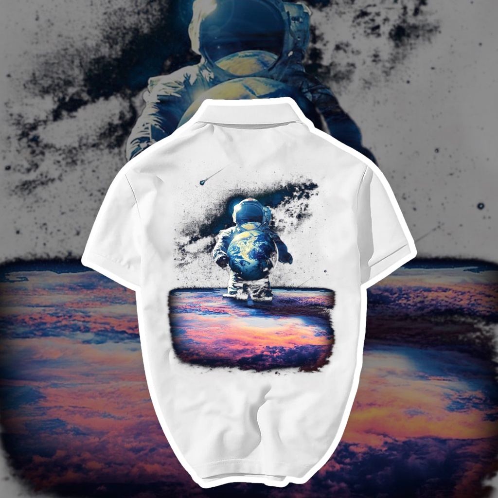 Áo thun Polo Hình Phi Hành Gia - Vải Cao Cấp Bigsize